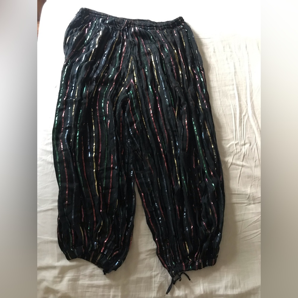 Sheer Multicolor Tinsel Balloon Pants!